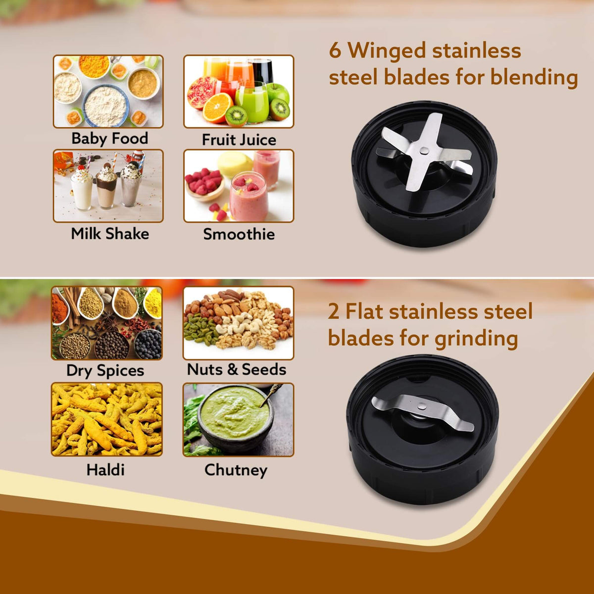 AGARO Marvel Nutri Blender, 1000W, 2 BPA-Free Tritan Jars