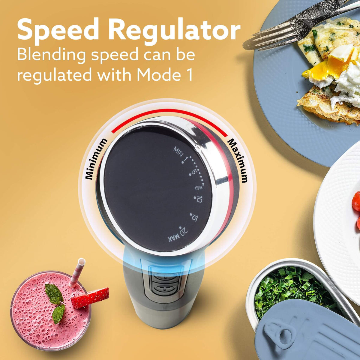 AGARO 1500W Hand Blender Set with 900ml beaker and 600ml chopping jar