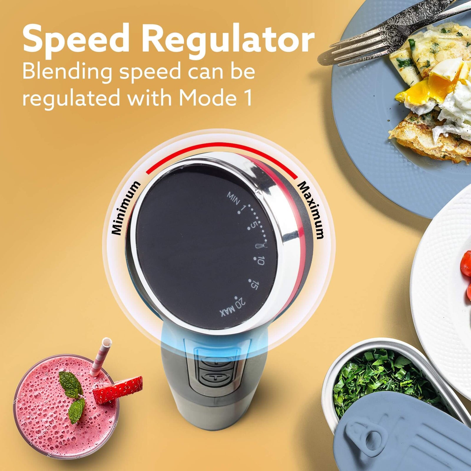 AGARO 1500W Hand Blender Set with 900ml beaker and 600ml chopping jar