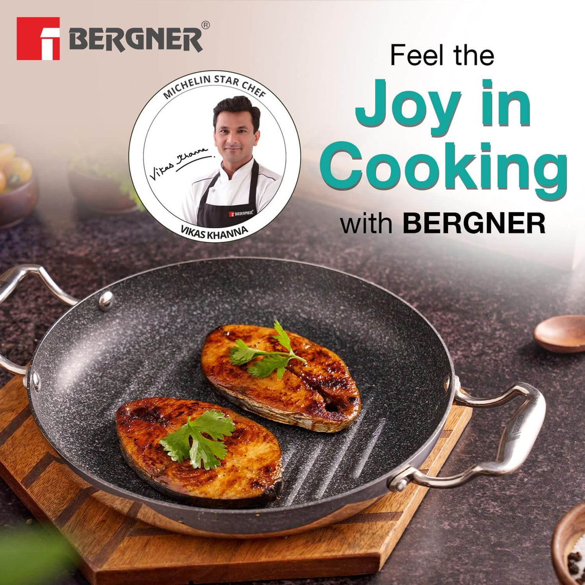 BERGNER grill pan with Quantanium coating