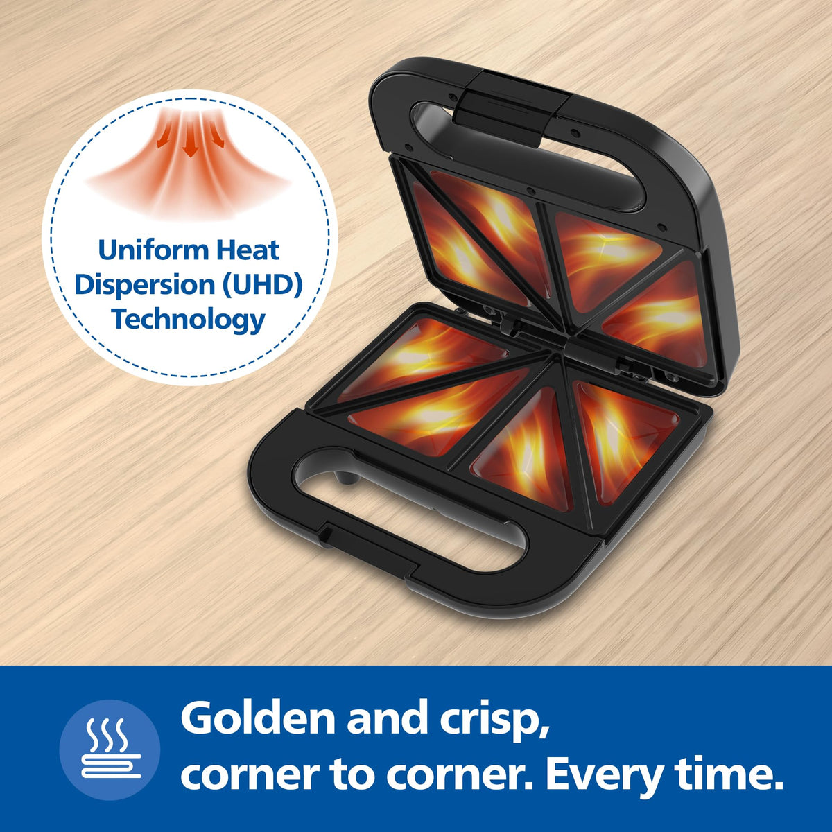Philips HD3000/80 Sandwich Maker easy-lock lid latch close-up