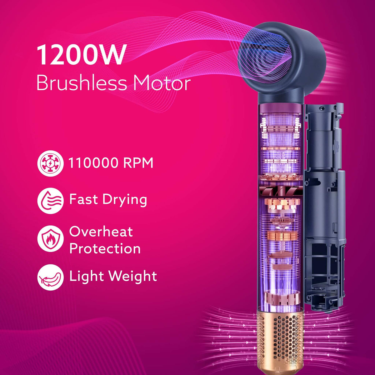 Versatile hair styler with straightening and curling attachments