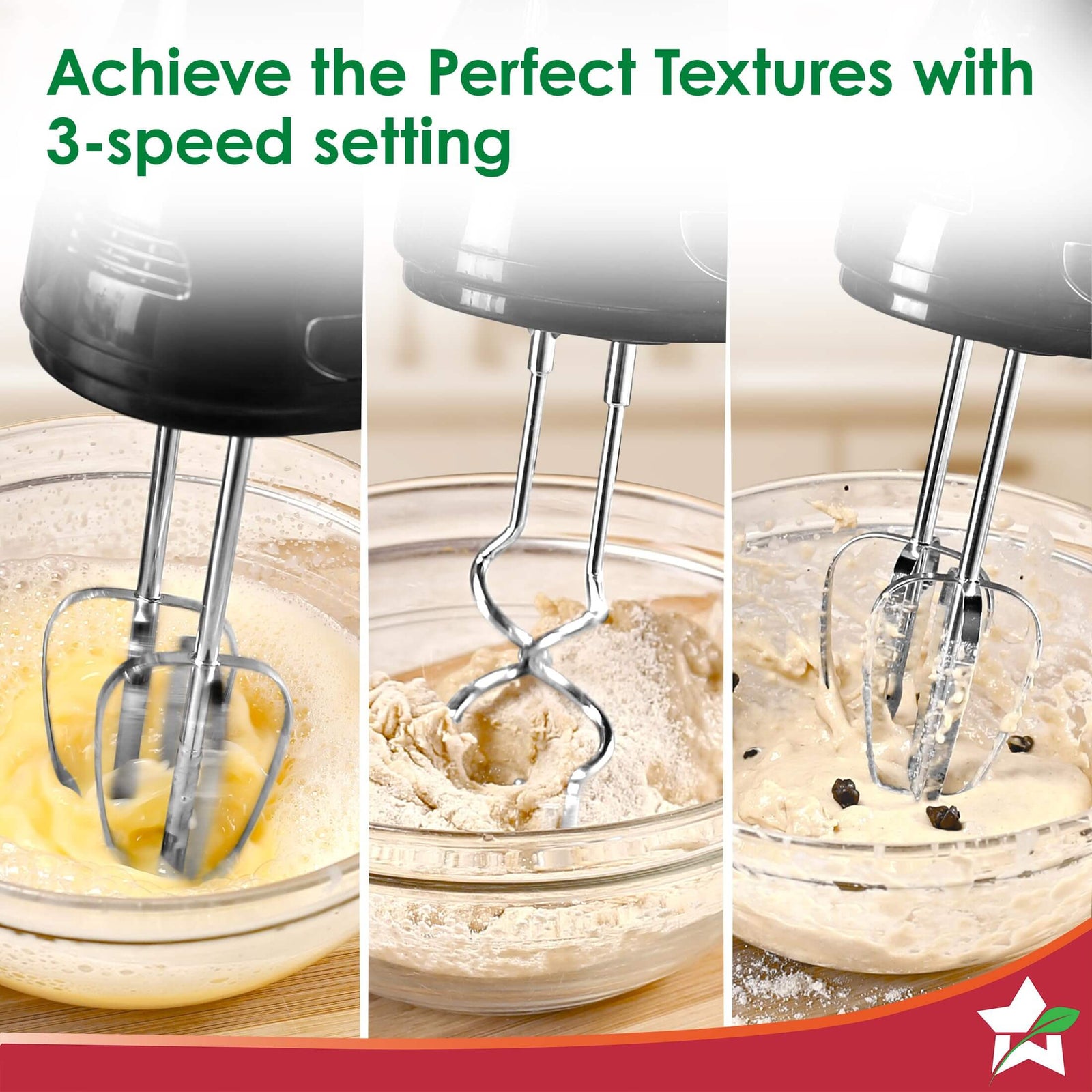 Wonderchef Hand Mixer in action, whisking and kneading effortlessly