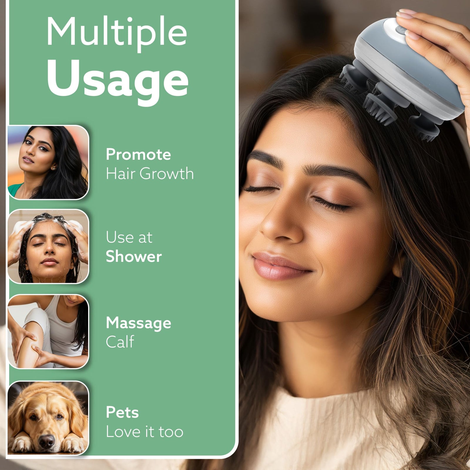 AGARO SM3675 IPX7 waterproof scalp massager for dry wet and oil based head massage in shower