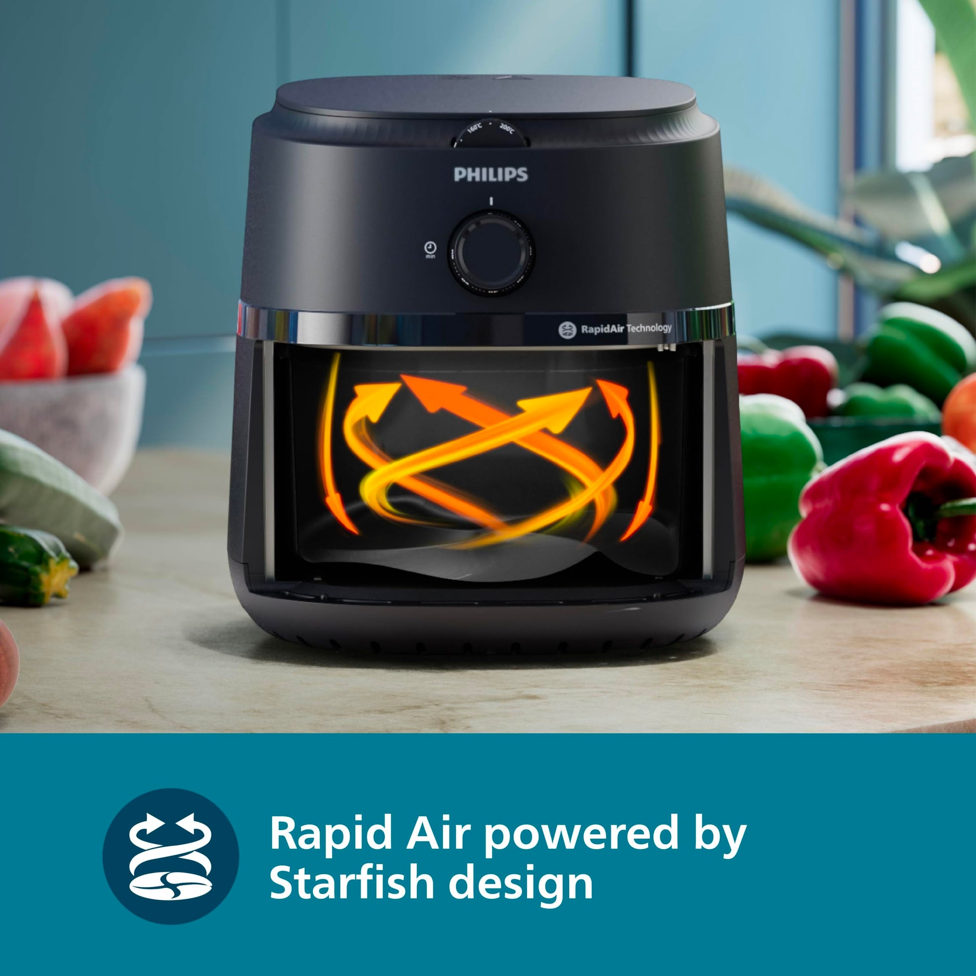 Philips Air Fryer NA120/00 rapid air powered by starfish design