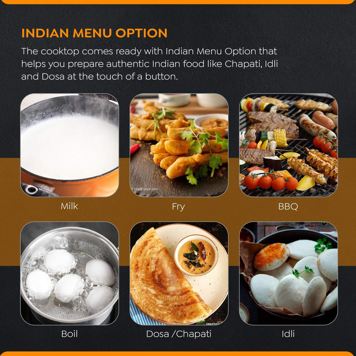 Sleek stainless steel design of Prestige Infrared Cooktop