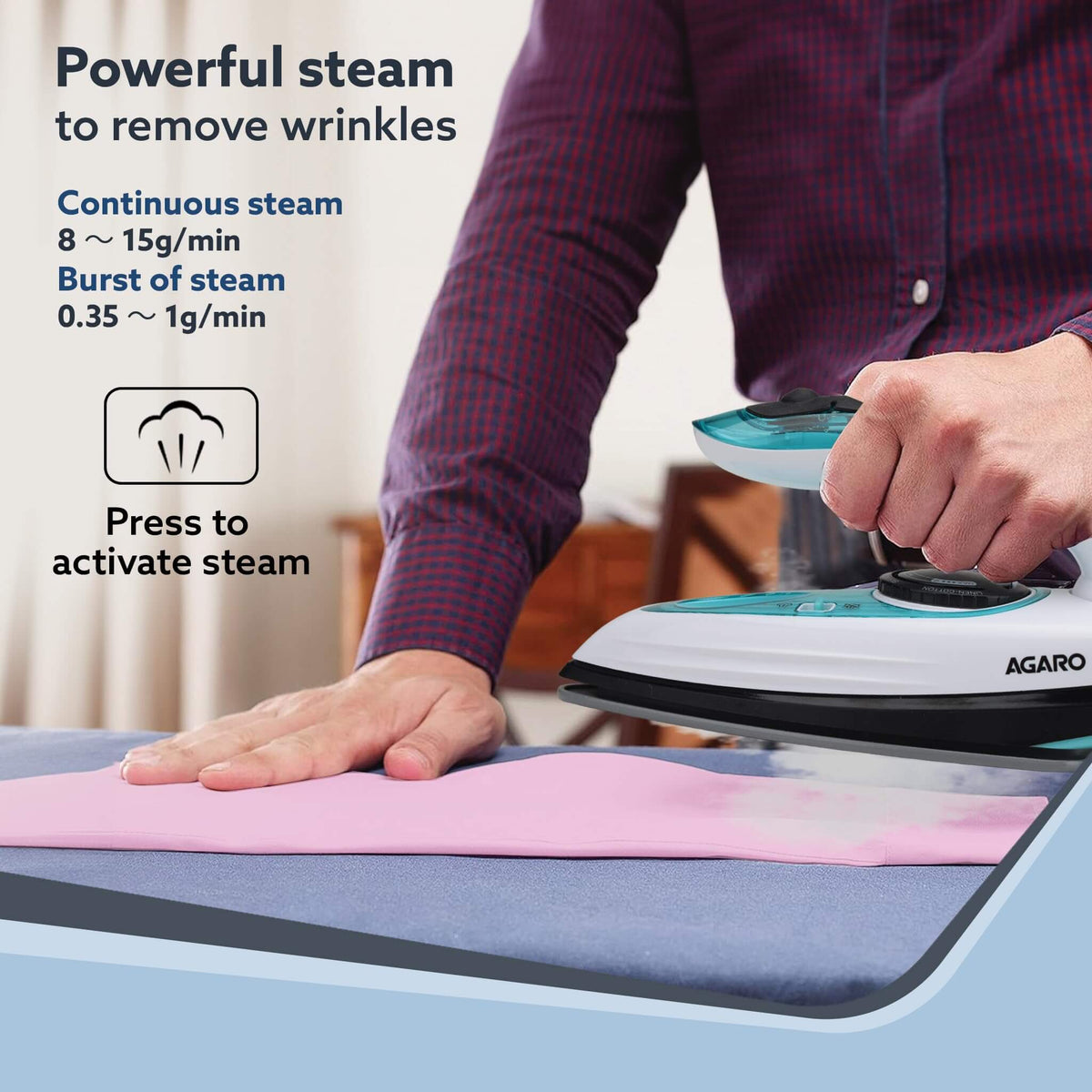 Travel-Friendly Steam Iron with Multi-Fabric Compatibility