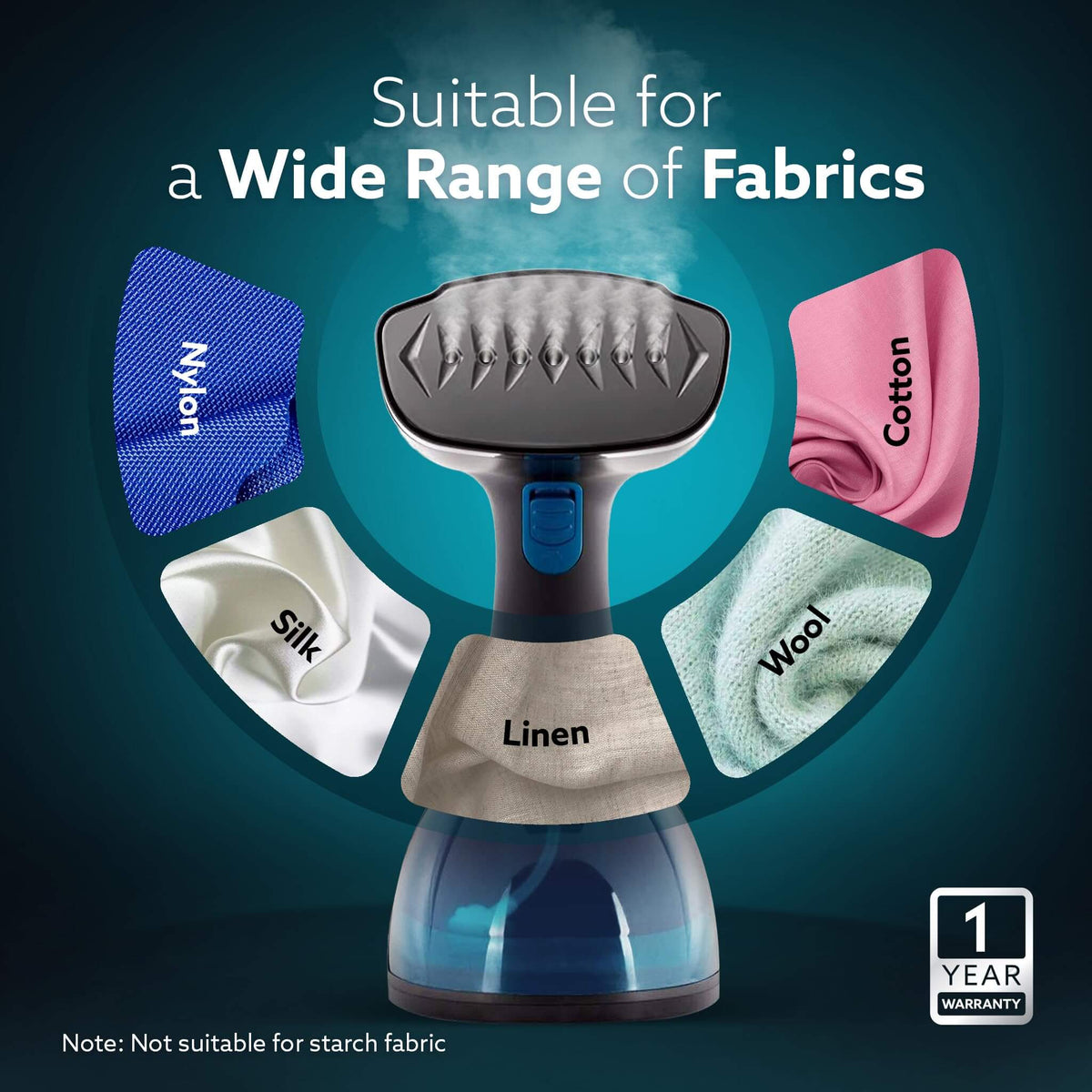 AGARO Signify steamer kit with detachable water tank and fabric brushes