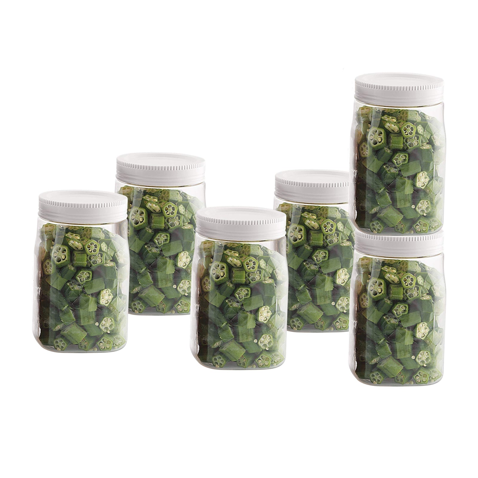 CELLO Fridge Door Canister | 100% Food Grade & BPA Free Airtight containers | Elegant and durable with easy to open lids | 1000ml, Set of 6 | White