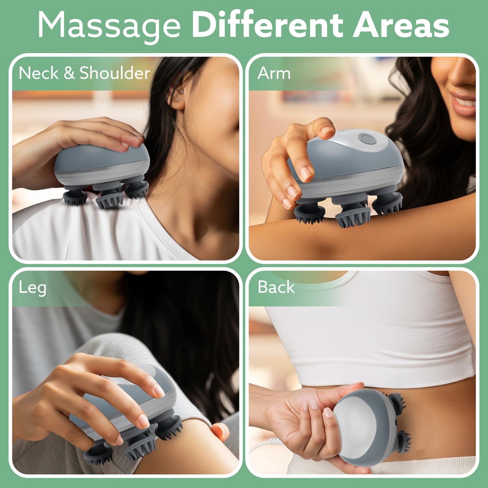 AGARO SM3675 scalp massager 1150mAh rechargeable battery 60 minute runtime magnetic USB charging with 1 year warranty
