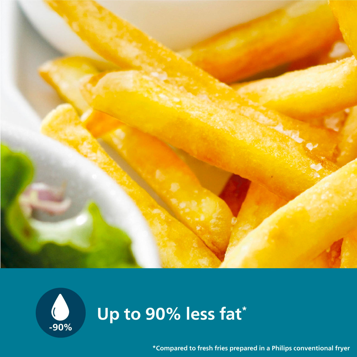 Philips Air Fryer NA120/00 being used to cook crispy fries with less oil