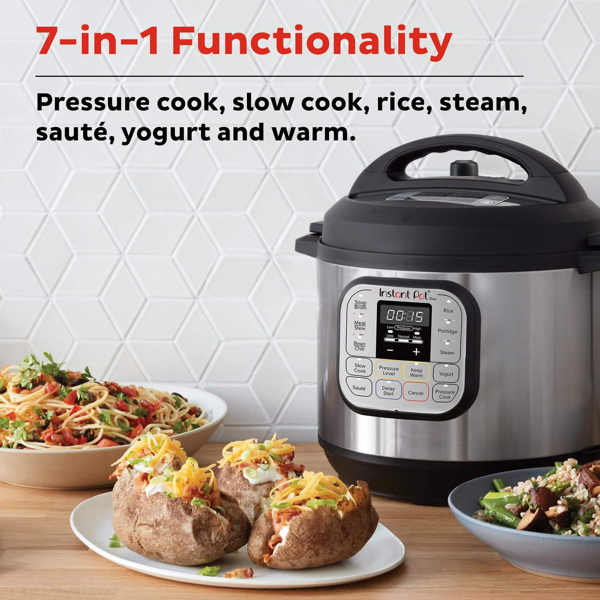 Instant Pot 3L 7-in-1 Electric Pressure Cooker – Stainless Steel Multi-Use Cooker for Rice, Slow Cooking, Steaming & More