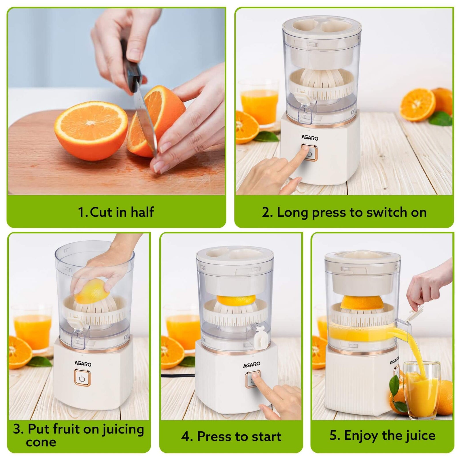 Detachable parts of AGARO Regal Electric Citrus Juicer for easy cleaning