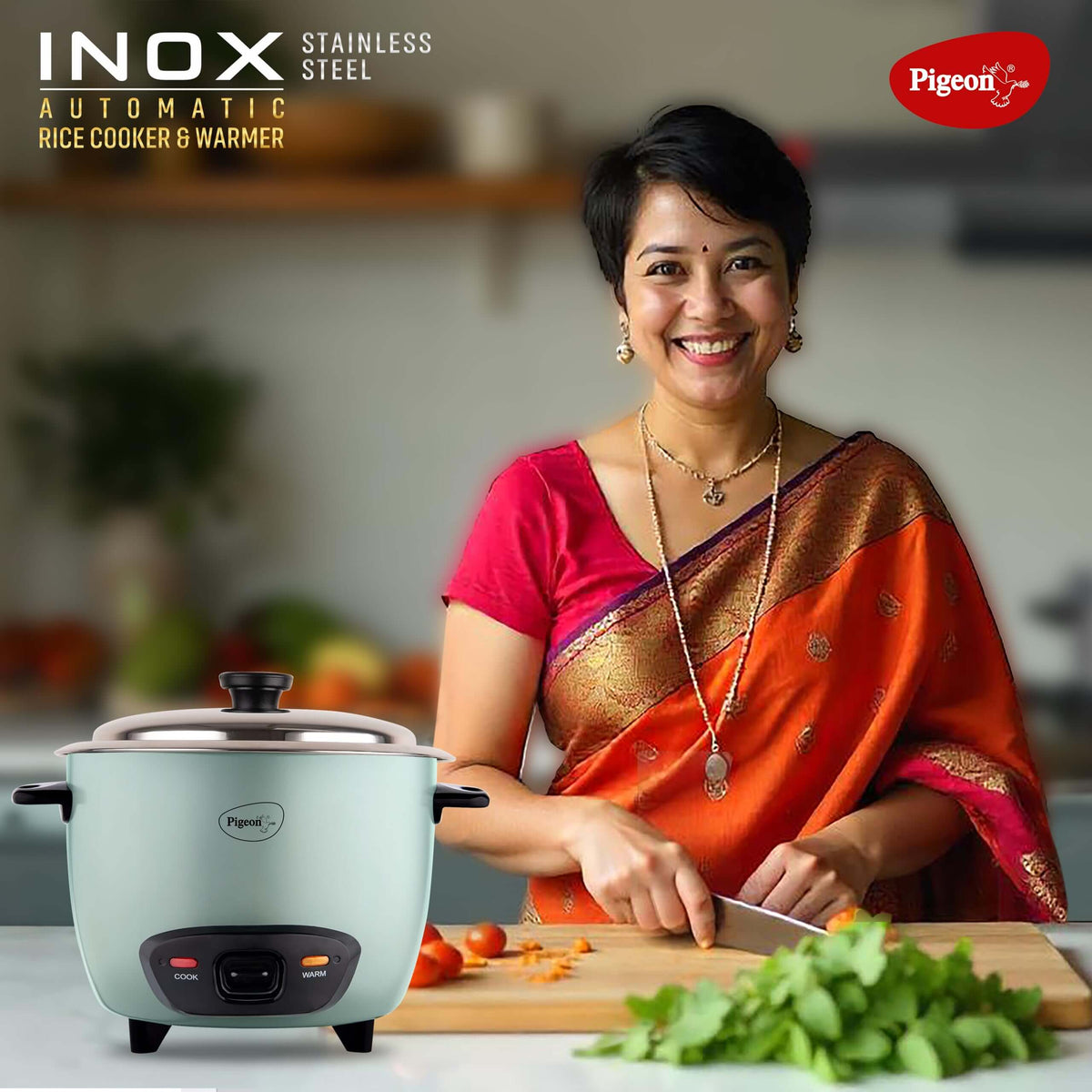 Pigeon Inox Rice Cooker (1L) – Ideal for Small Families