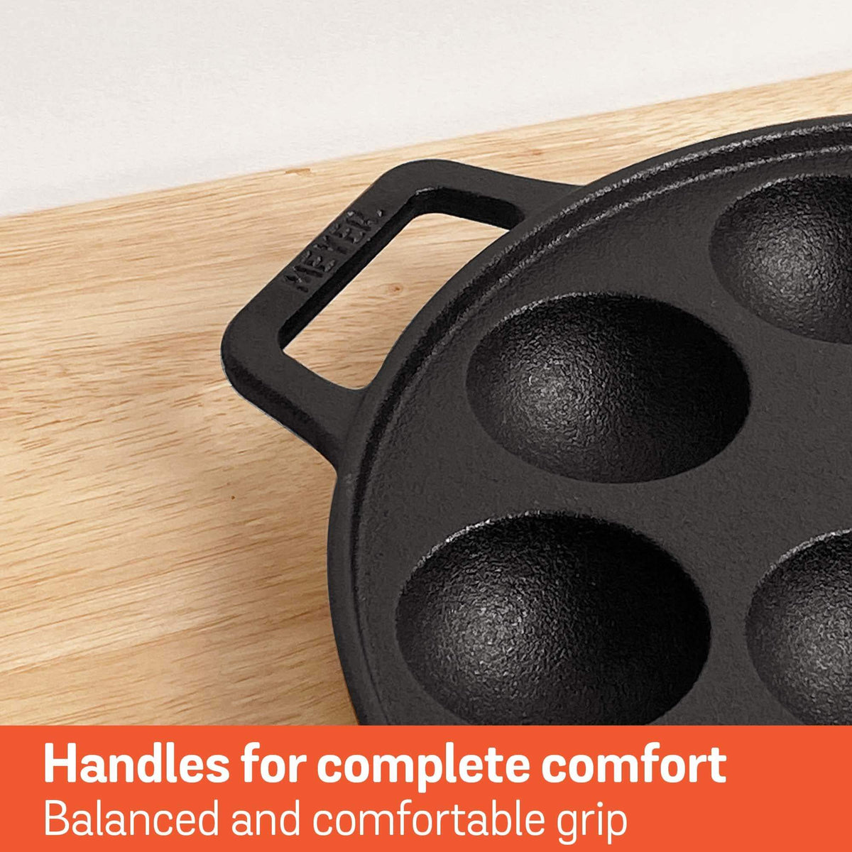 Meyer toxin-free paniyarakkal with ergonomic handles and natural seasoning

