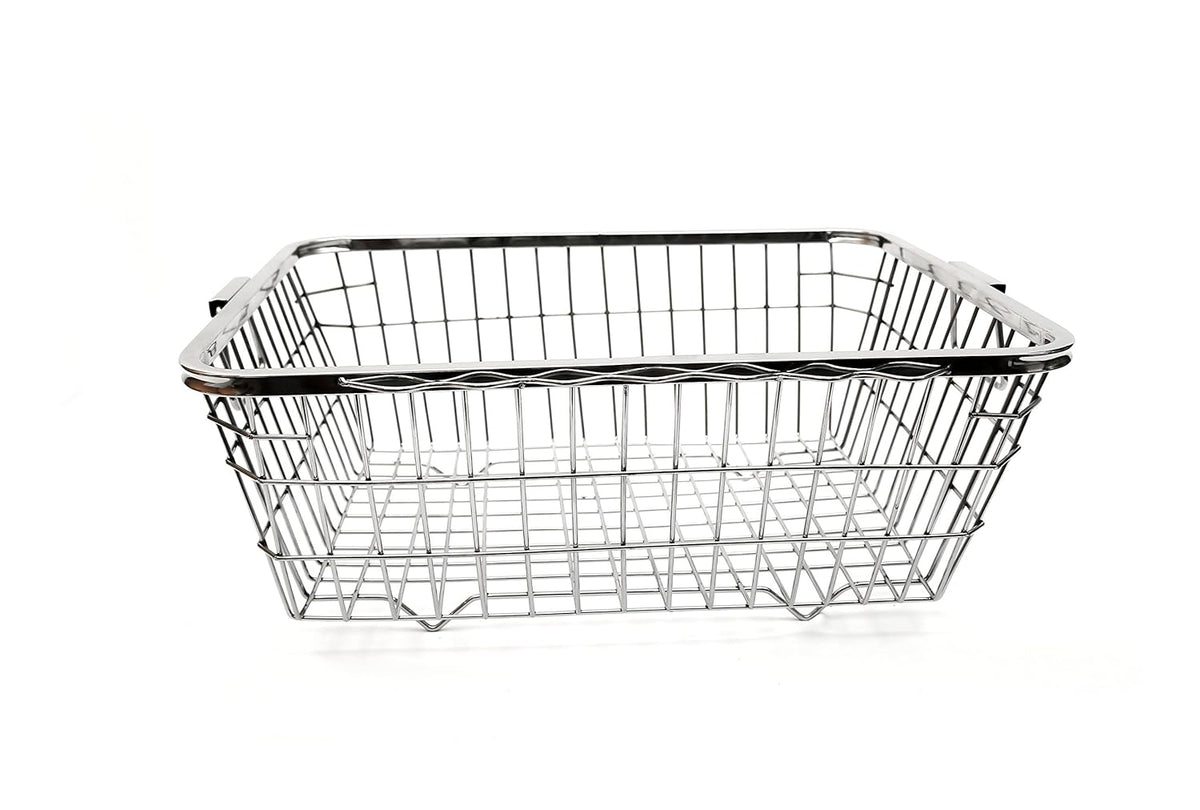 Kitchen Mart Stainless Steel Dish Draining Basket/Kuda, Rectangle, Durable and Rust-Proof