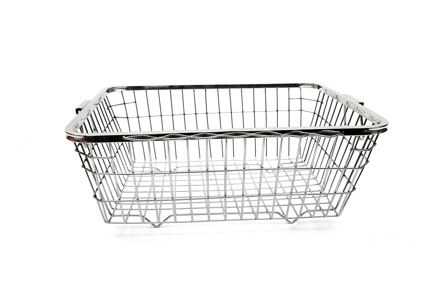 Kitchen Mart Stainless Steel Dish Draining Basket/Kuda, Rectangle, Durable and Rust-Proof