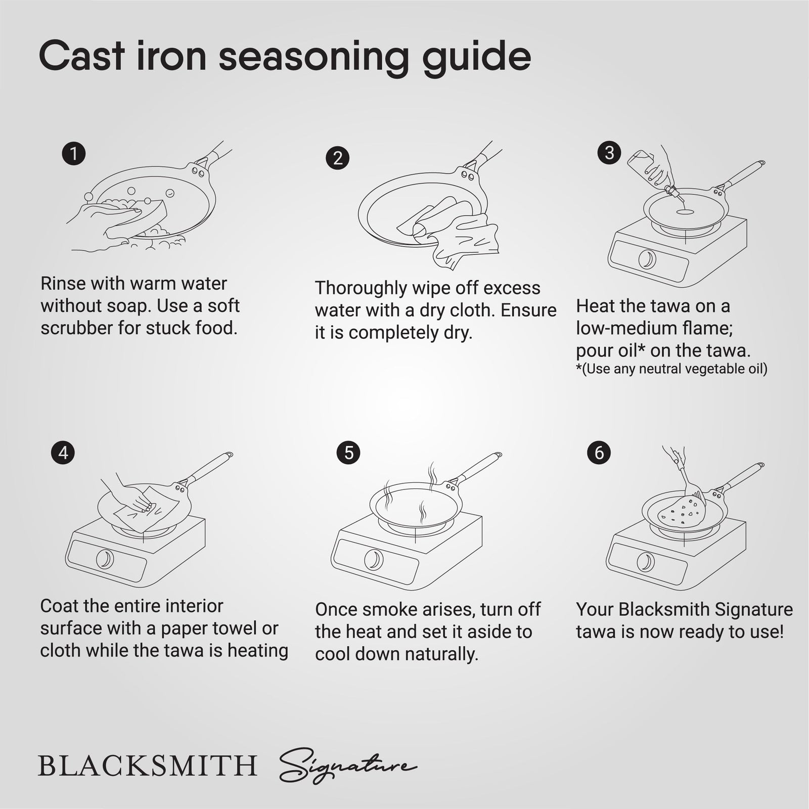 Stahl Blacksmith Cast Iron Dosa Tawa | Pre-Seasoned Induction Pan