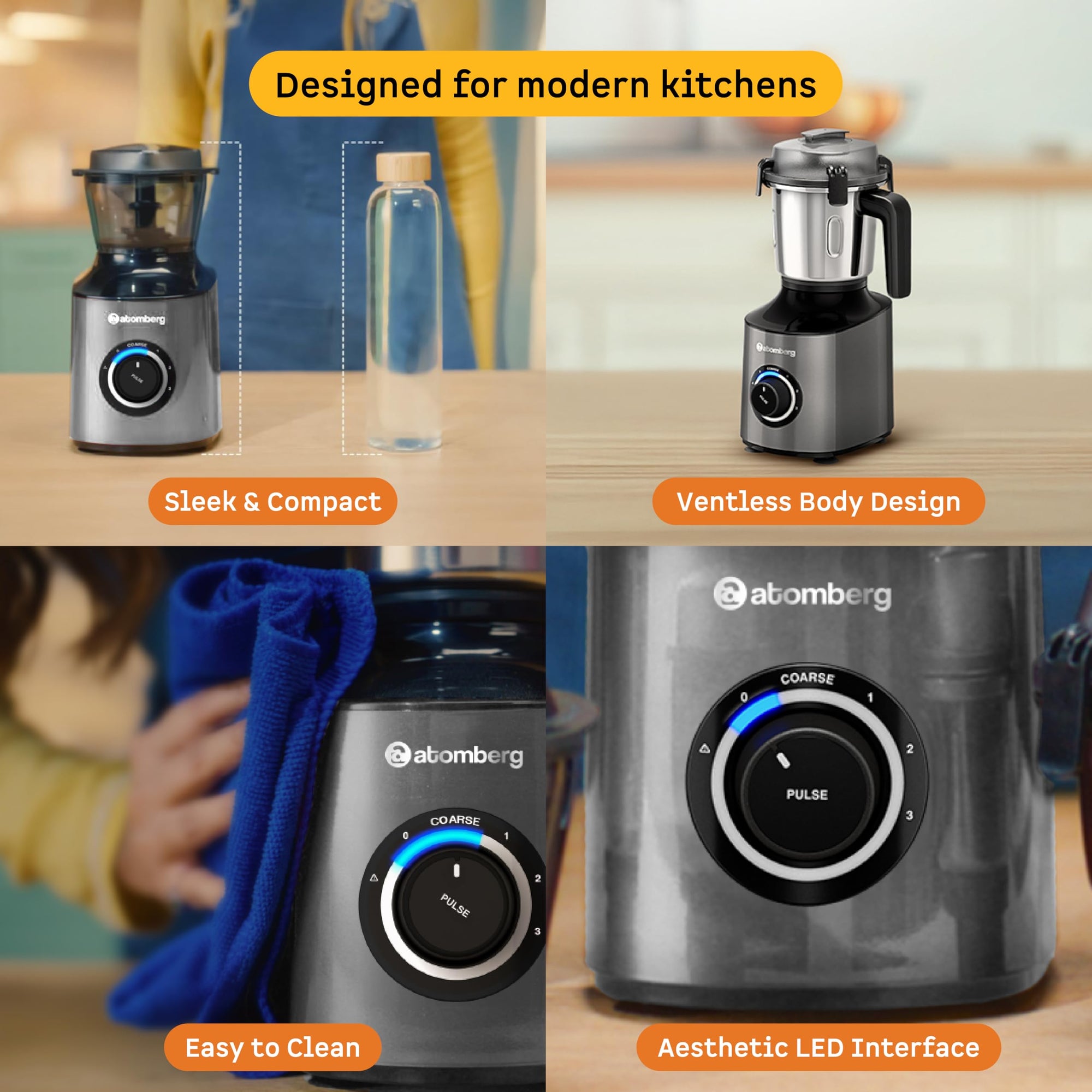 Atomberg Zenova BLDC Mixer Grinder with 4 jars