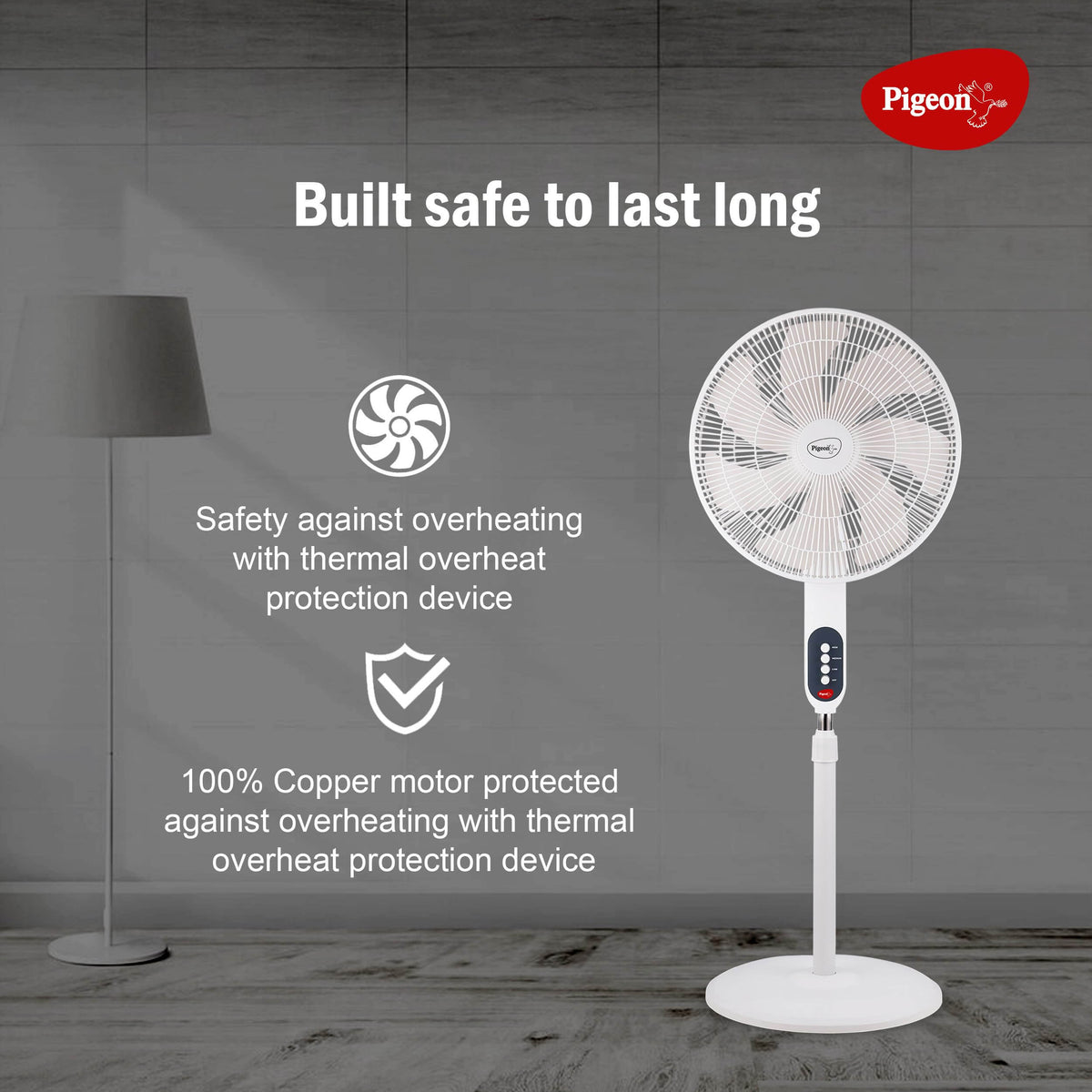 Pigeon Fantastic Pedestal Fan for home and office cooling with 7-blade design
