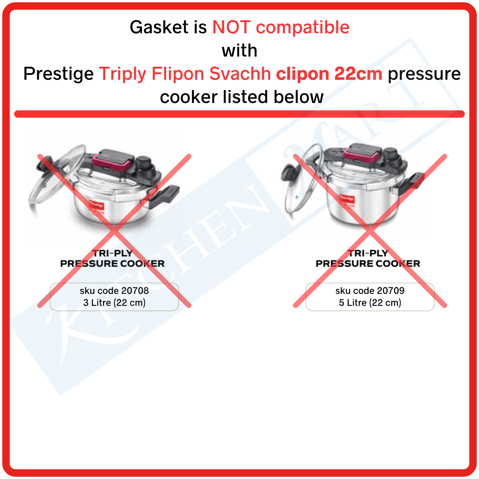 Prestige Gasket Replacement Seal Ring for 22cm Clipon Pressure Cookers