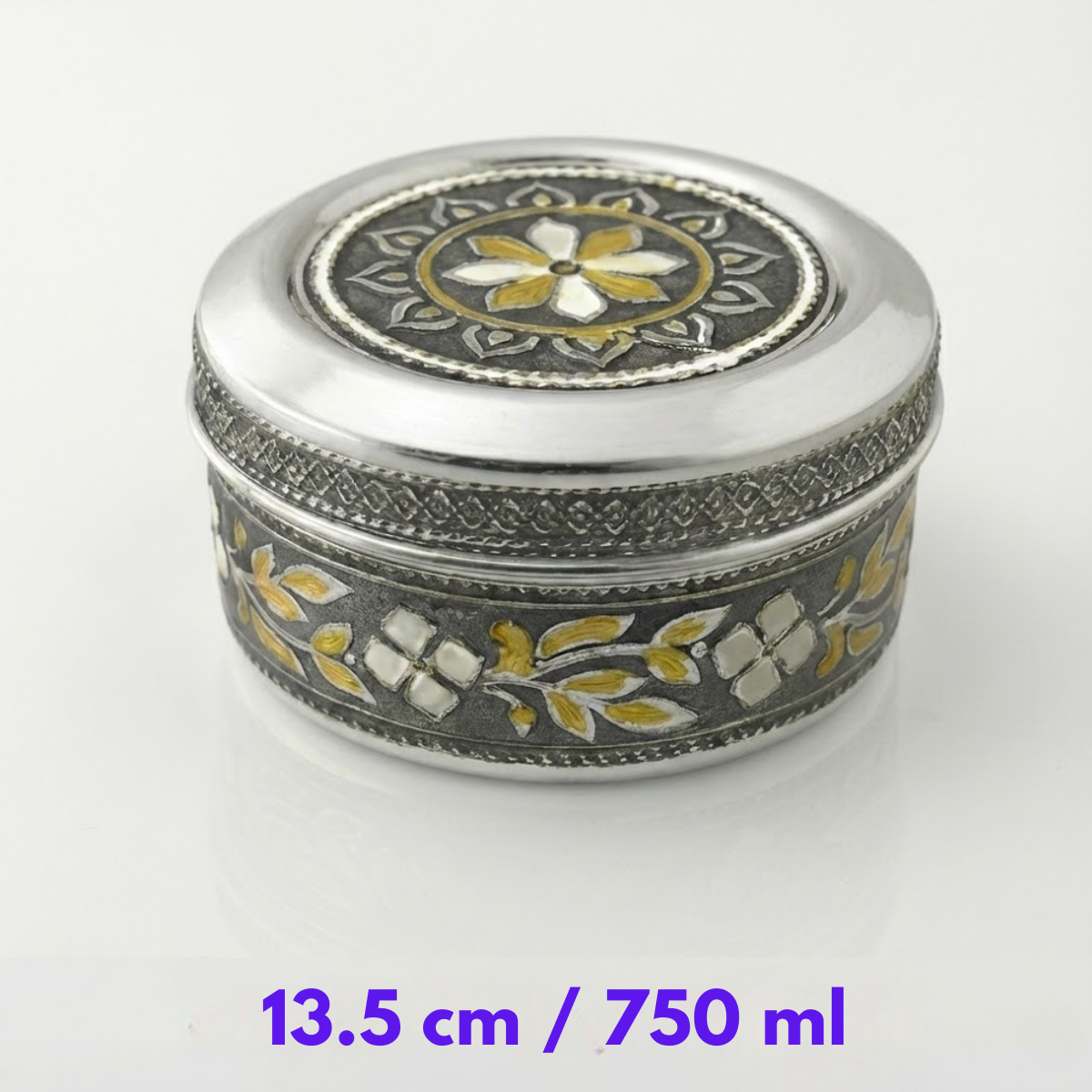 Kitchen Mart Antique Deep Puri Box Steel Traditional Indian Gift