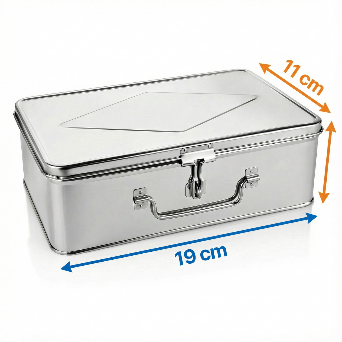 Kitchen Mart Stainless Steel Locker Box - Secure Storage for Cash, Jewelry & Valuables