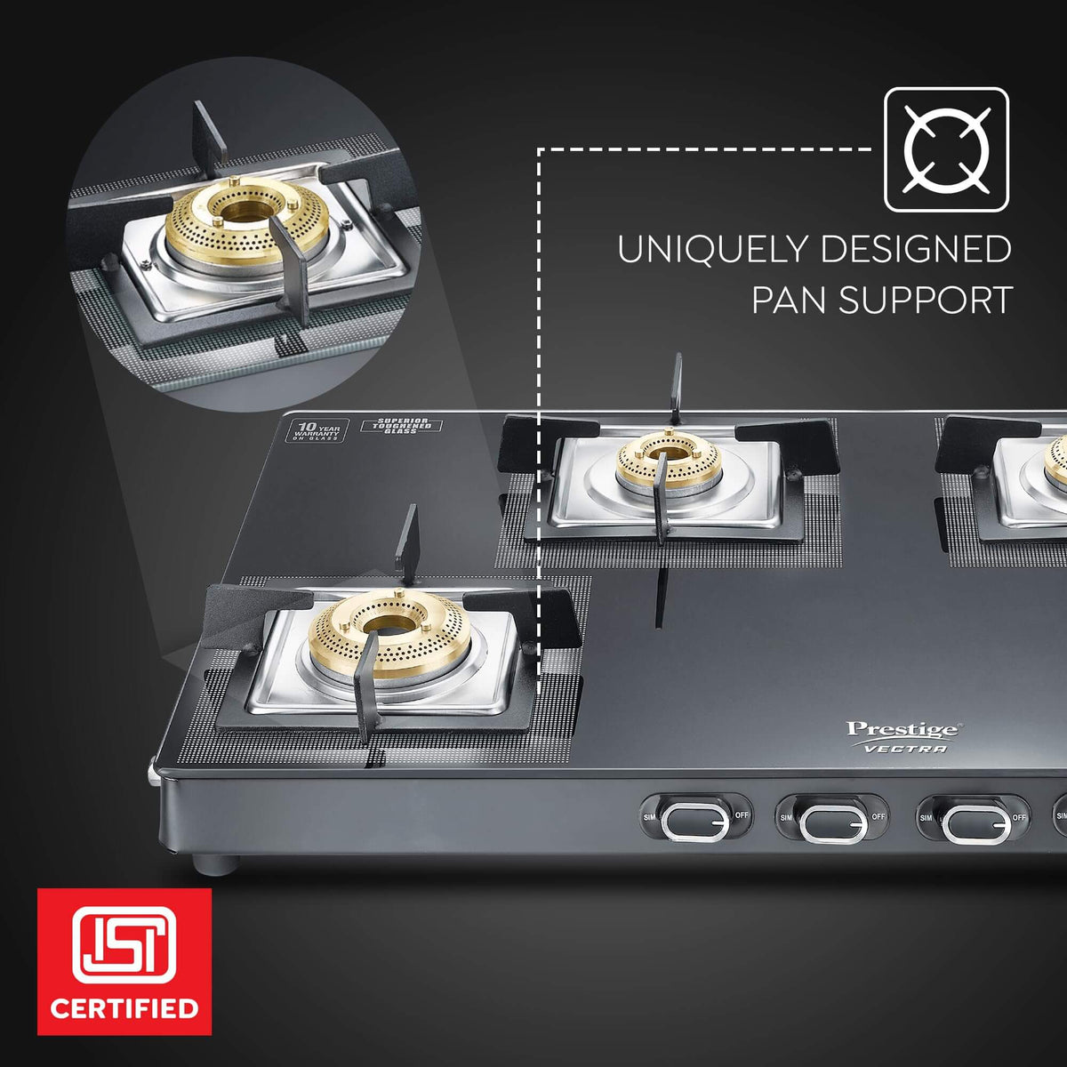 360° Revolving Nozzle and 3-Way Gas Inlet for Flexible Installation