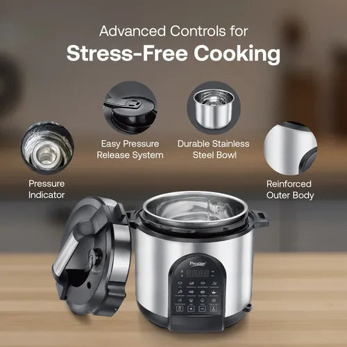 Prestige Smart Cook 6L Electric Cooker | 11 Pre-Set Menus | Steel Bowl