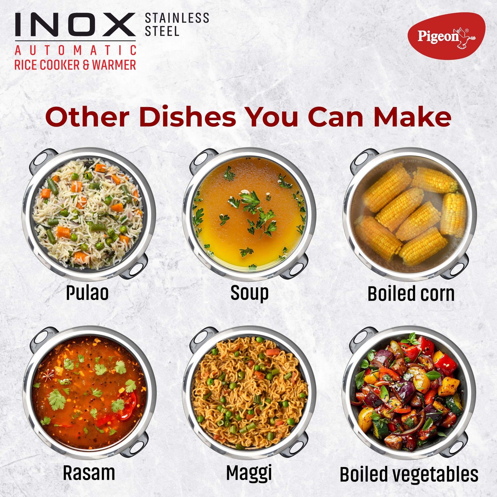 Pigeon Rice Cooker with Cool-Touch Handle – Safe & Easy to Use