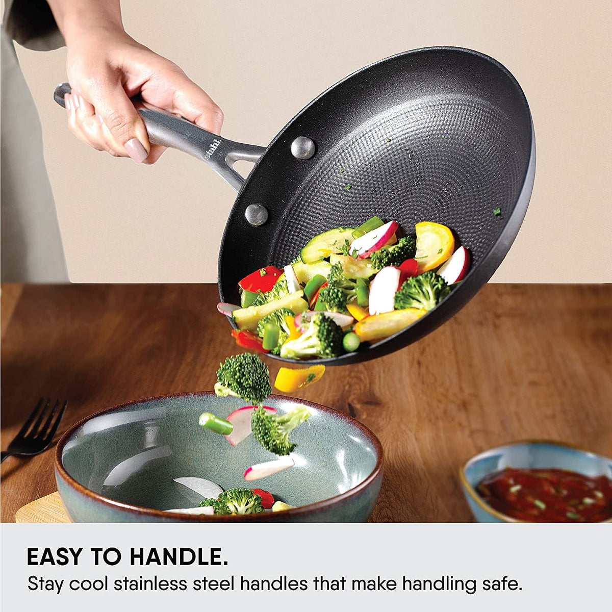 Stahl Blacksmith Hybrid Cast Iron Frypan Without lid