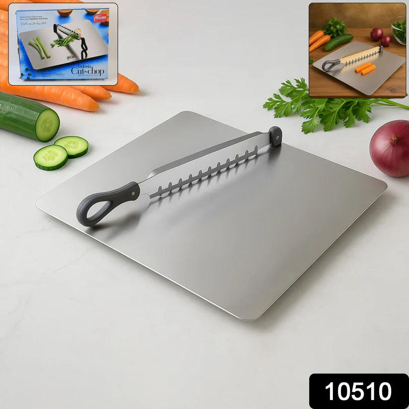 Supermom Stainless Steel cutting board | Vegetable Slicer cut n chop fantasia, 31x24cms