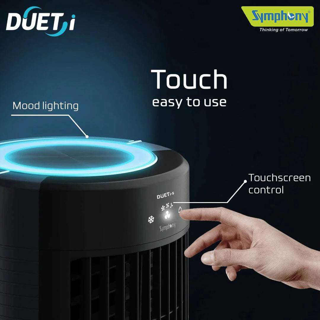 Compact & Stylish Symphony Duet-i Fan for Kitchen – Oscillating Base with Ice Compartment