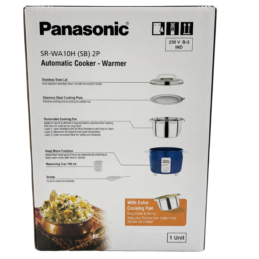 Panasonic SR-WA10H (SB) Automatic Rice Cooker - Sandwich Bottom Stainless Steel Inner Pot