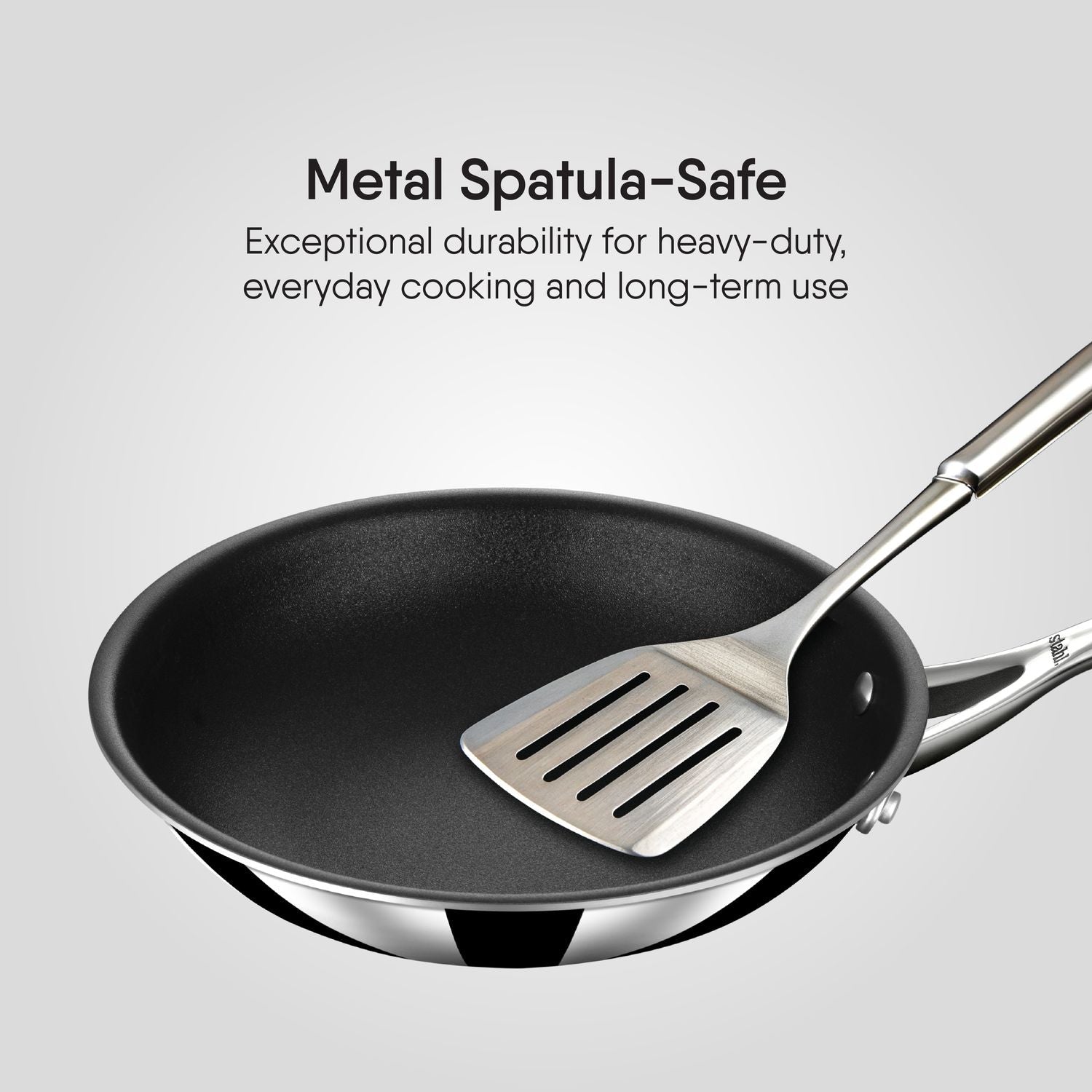 Metal spatula safe Stahl Artisan Schild Frypan PEEK reinforced non-stick