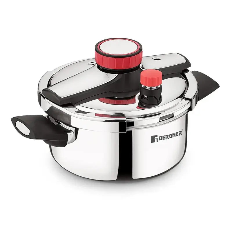 Bergner Capri 3L Triply Pressure Cooker – Stainless steel with dual pressure settings