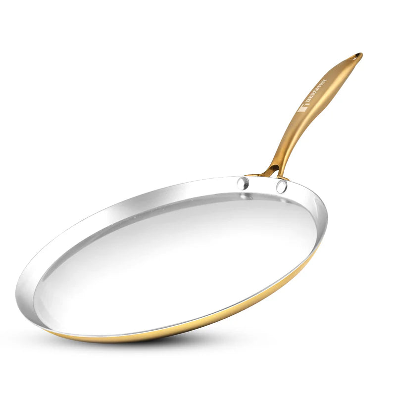 Bergner Peetlam Brass Dosa Tawa 28cm with traditional tin Kalai coating