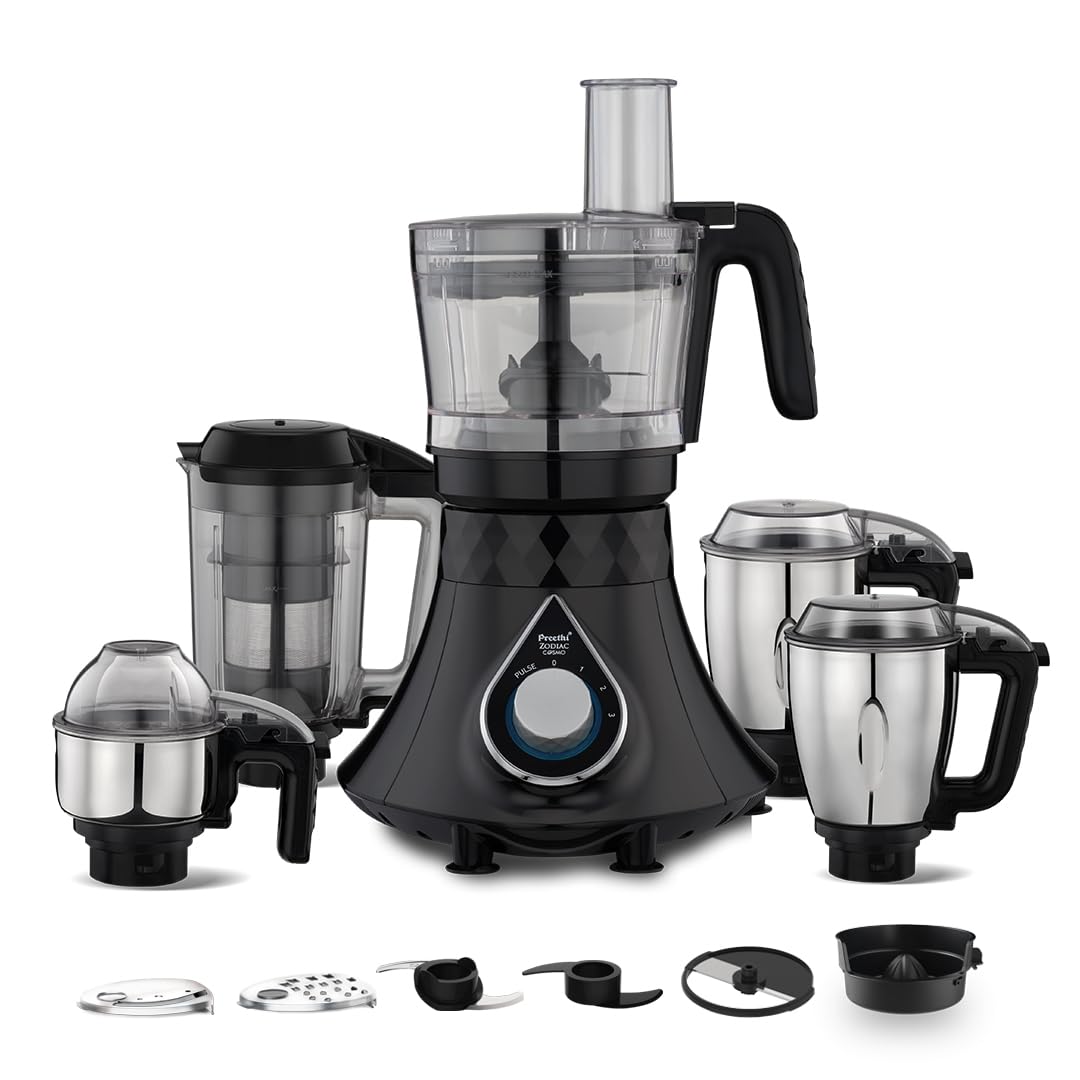 Preethi Zodiac Cosmo MG 236 Mixer Grinder 750W with 5 Jars & Master Chef+ Food Processor