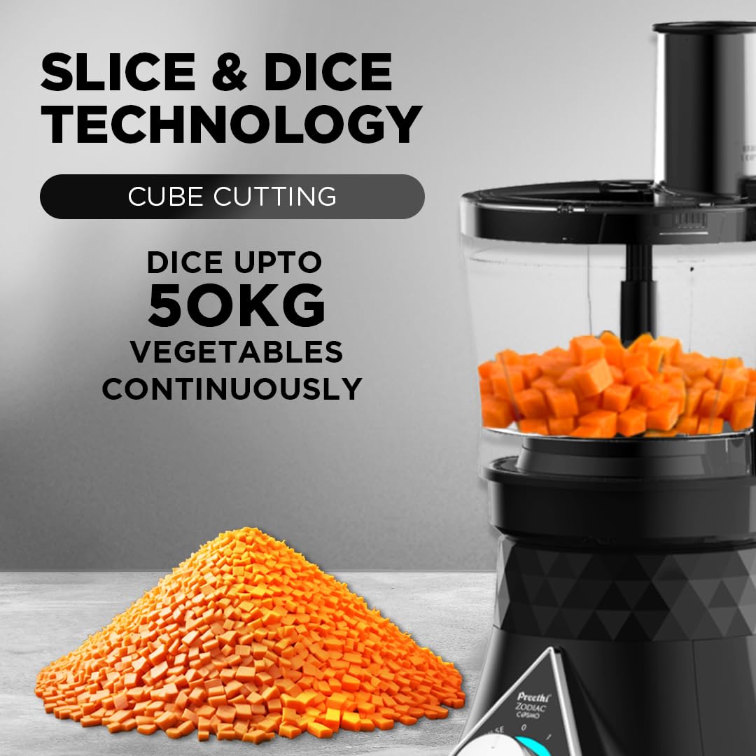 Preethi Zodiac Cosmo MG 236 Mixer Grinder 750W with 5 Jars & Master Chef+ Food Processor