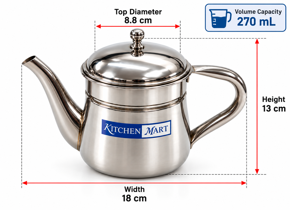 Kitchen Mart Stainless Steel Coffee Kettle with Filter – South Indian Drip Coffee Maker