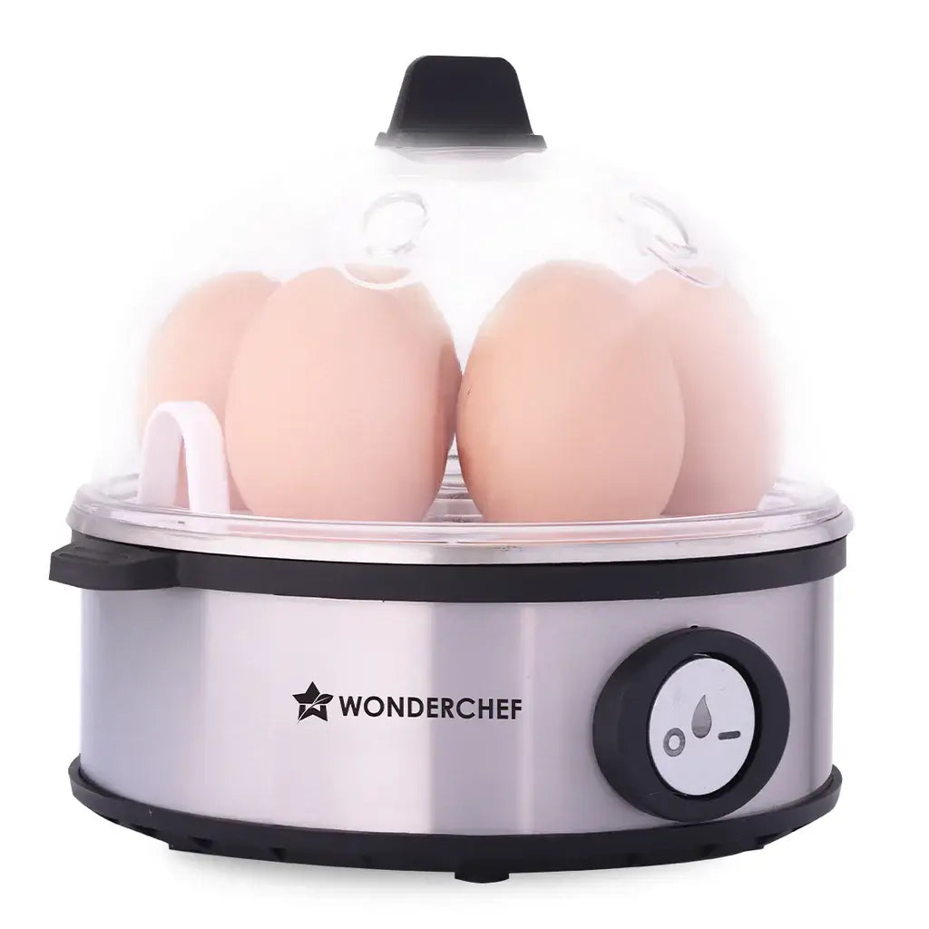 Wonderchef Essenza Egg Boiler with 7-egg capacity and transparent lid
