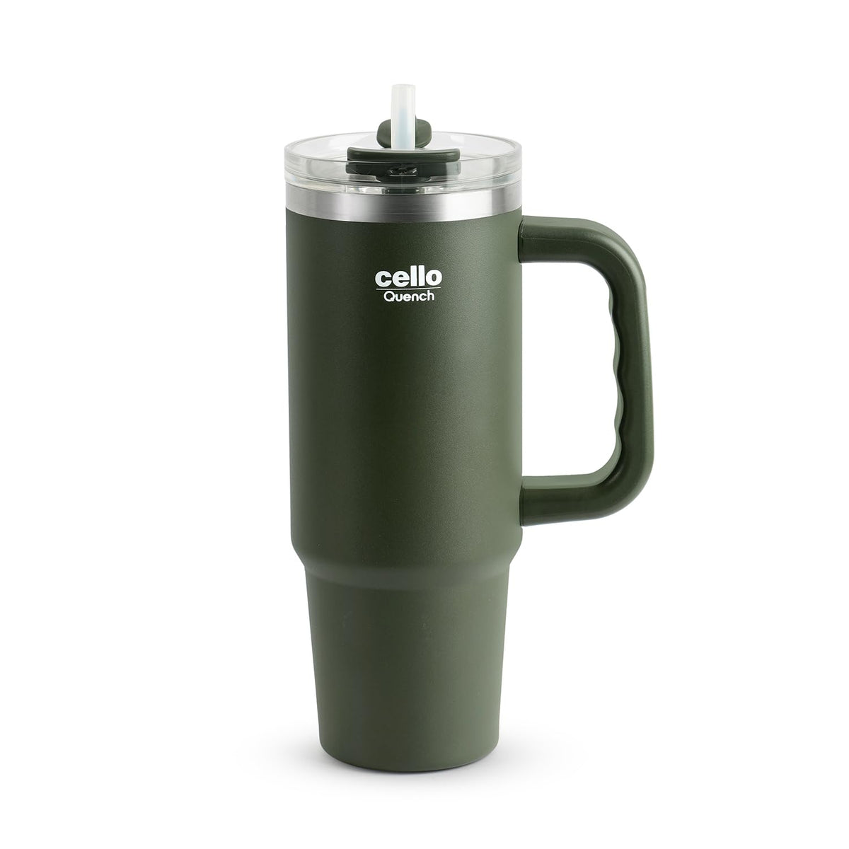 Cello Quench Insulated Stainless Steel Tumbler 550ml with Straw & Handle