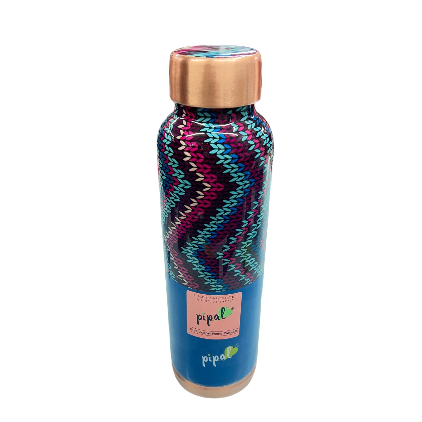 Pipal Pure copper Caliber Designer 1000ml Fabric Blue