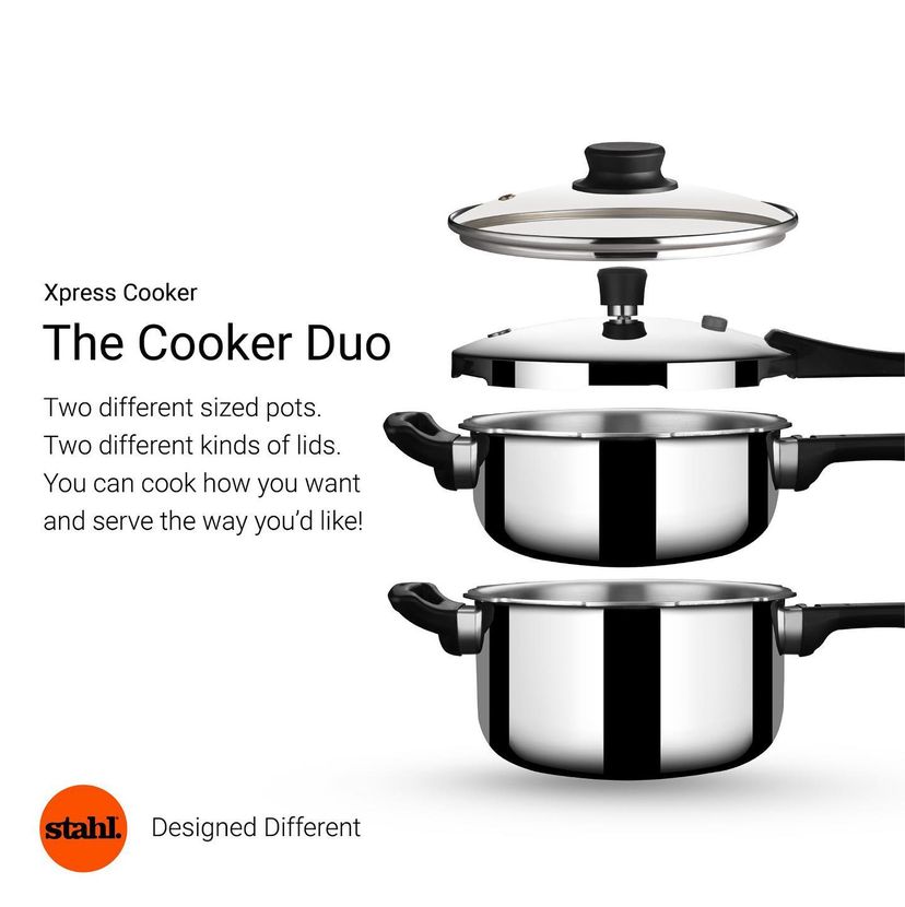 Stahl triply duo cooker 3 ltr and 5 ltr
