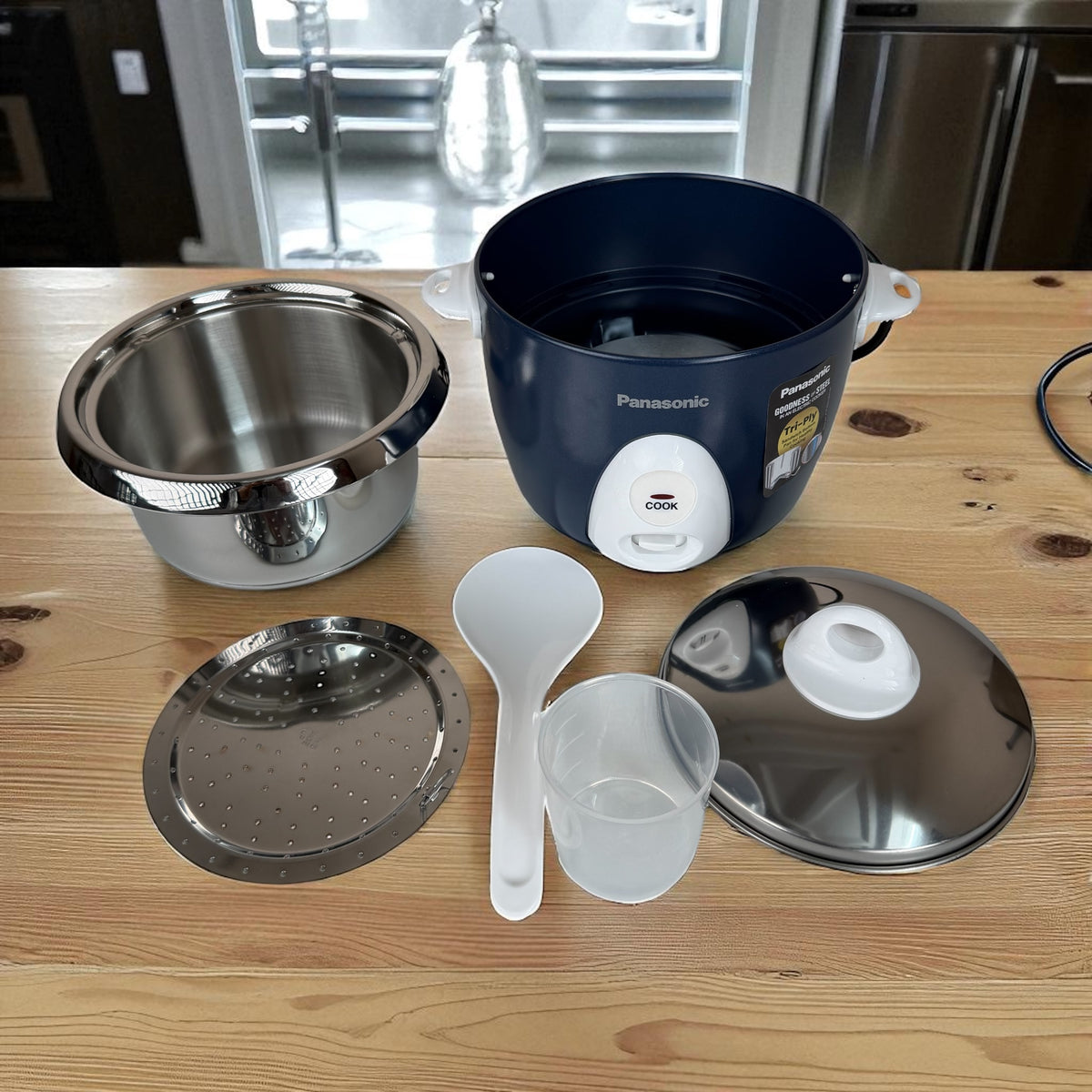 Panasonic SR-G06 (SB) Automatic Rice Cooker - 0.6L Capacity with Steel Cooking Pan