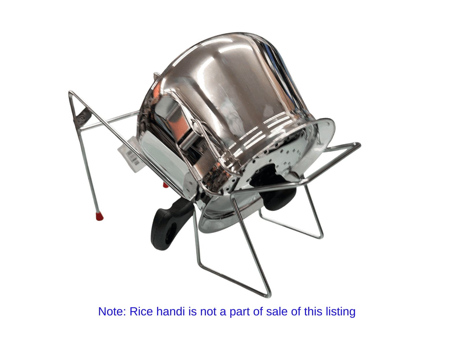 Stainless steel rice handi strainer wire stand with rubber-tipped feet