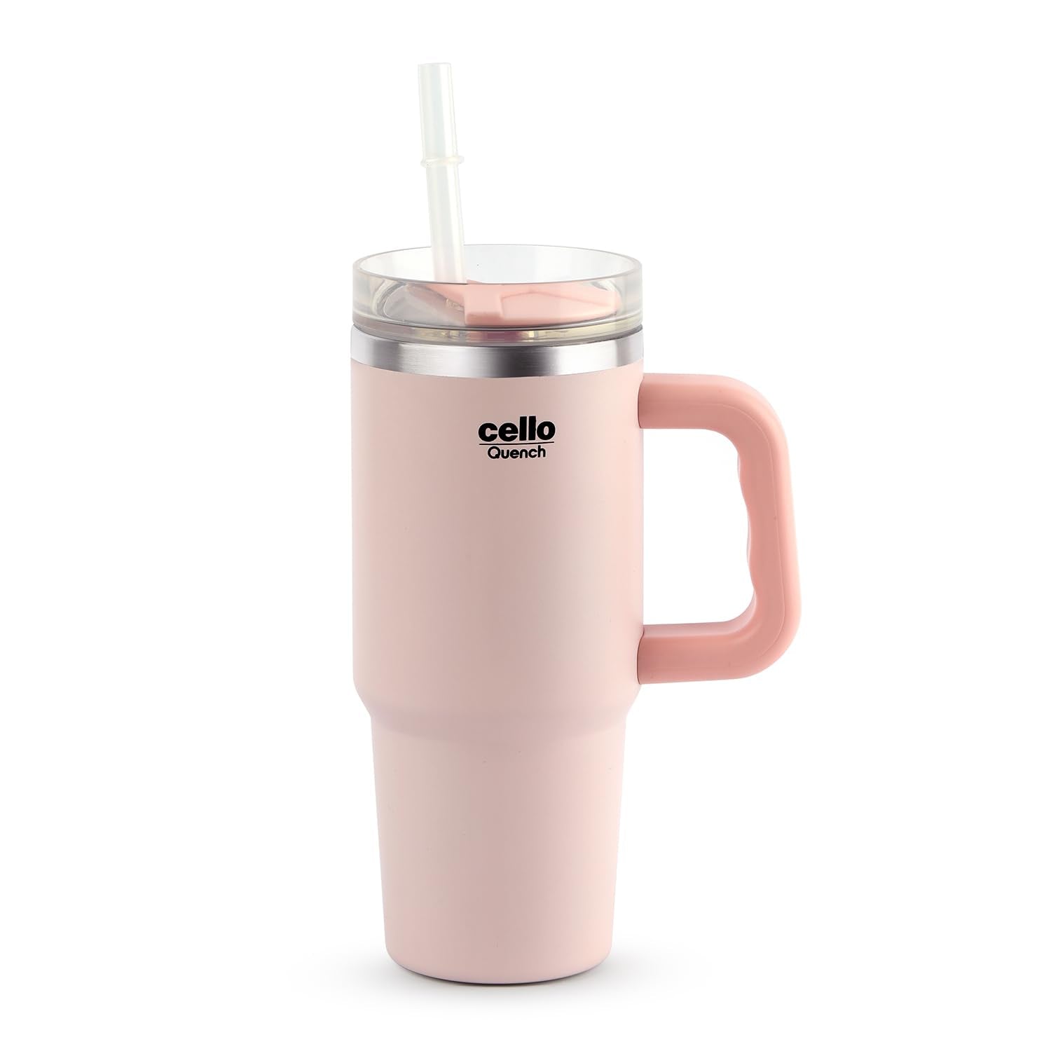 Cello Quench Insulated Stainless Steel Tumbler 550ml with Straw & Handle