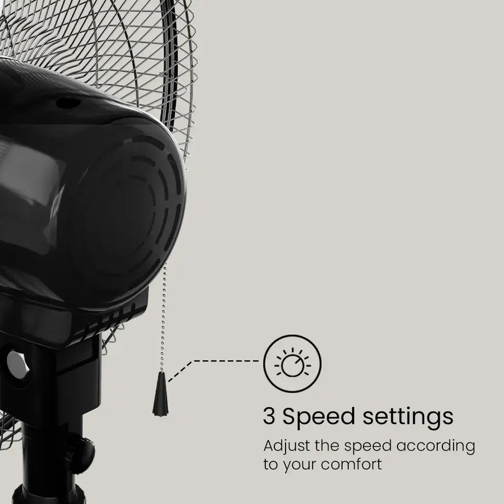 Crompton Pedestal Fan with superior air delivery of 100 CMM and spring-loaded tilting mechanism
