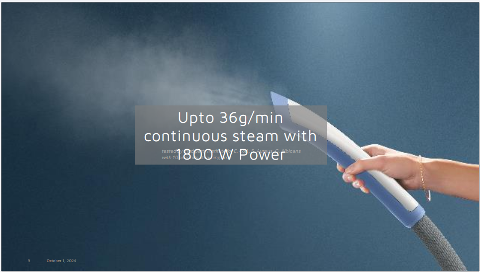 Philips Stand Garment Steamer STE1030/20 – 1800W, 36 g/min Steam Output, 1.8L Water Tank