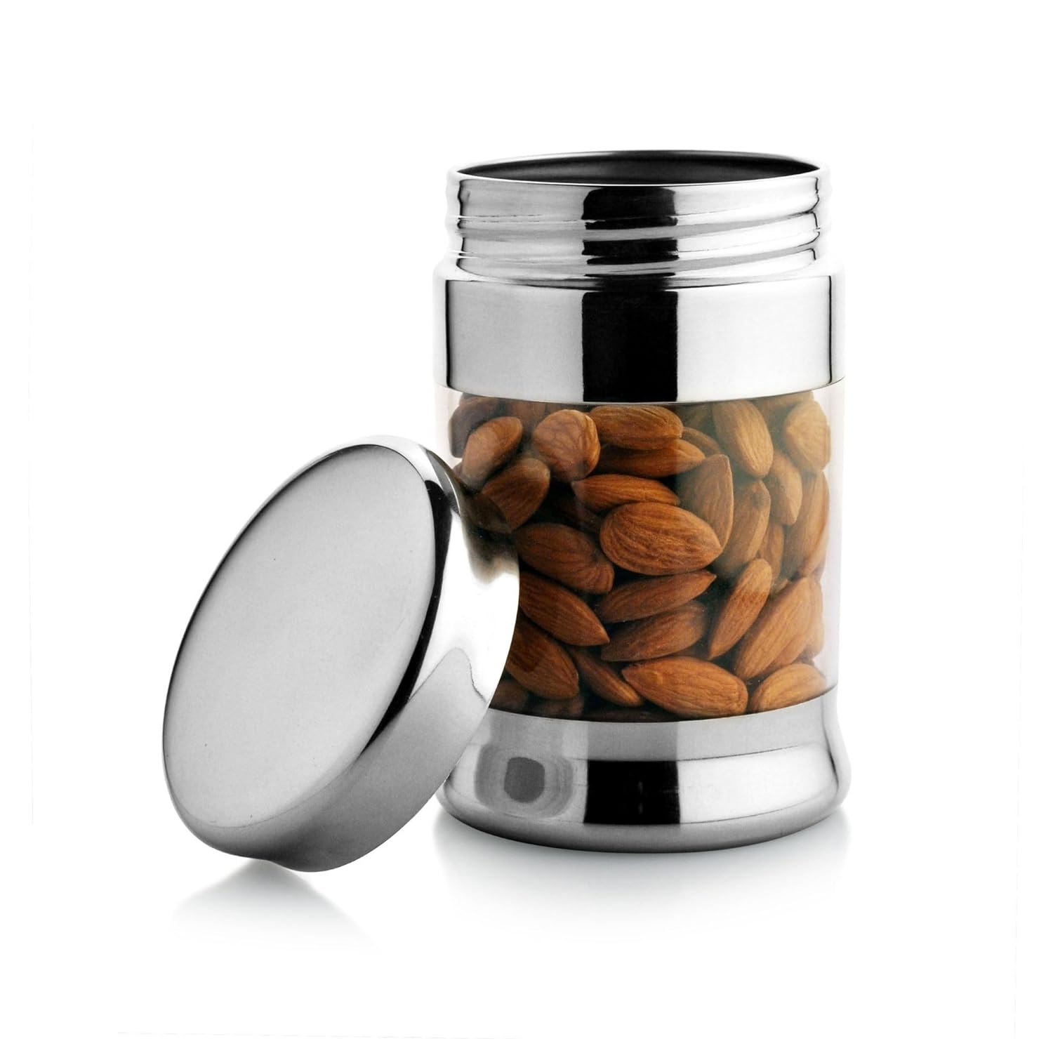 JVL Fusion FOC series stainless steel dry storage canister with care instructions